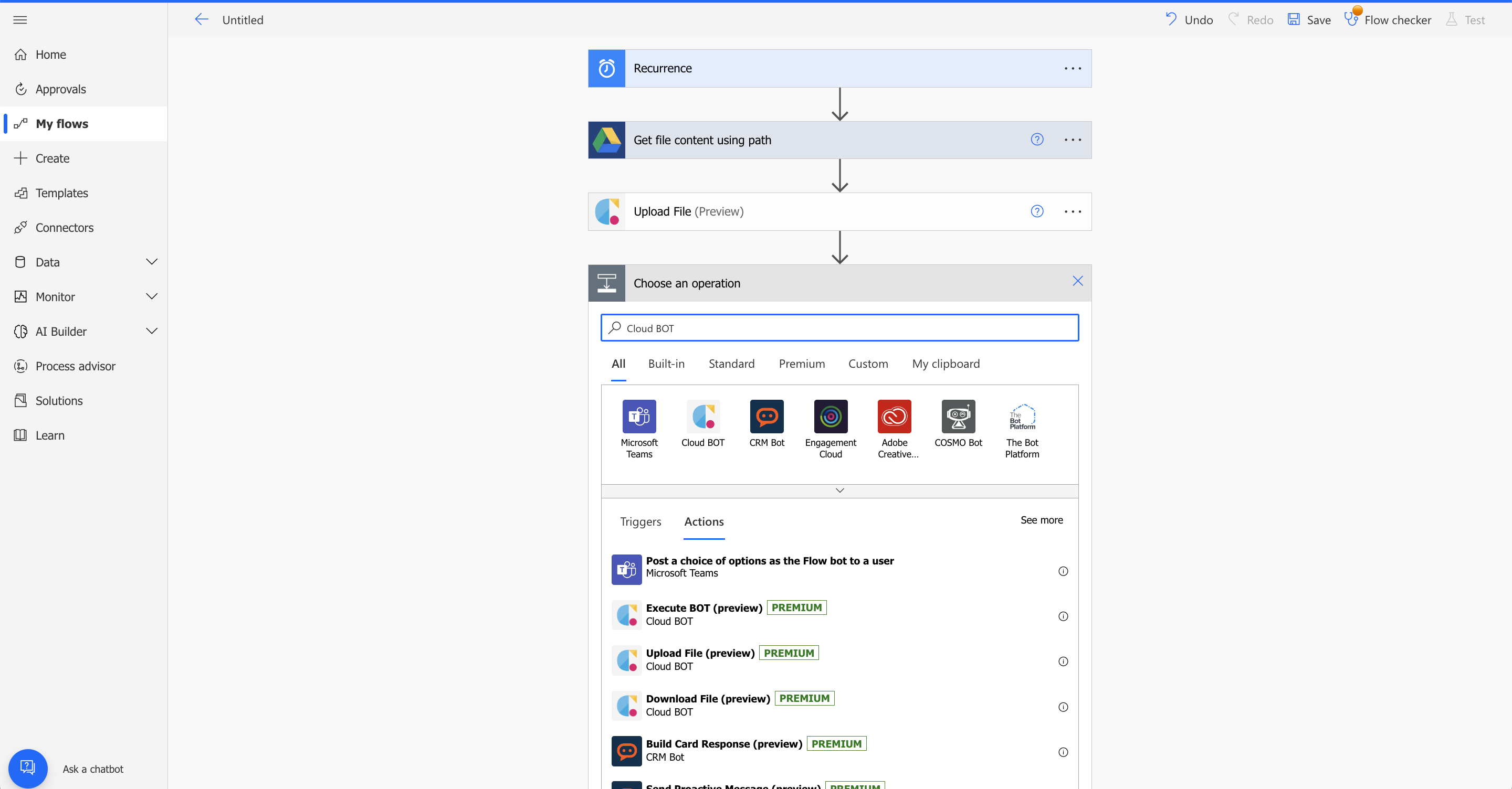 Upload a file downloaded from Google Drive with a BOT | Cloud BOT Docs
