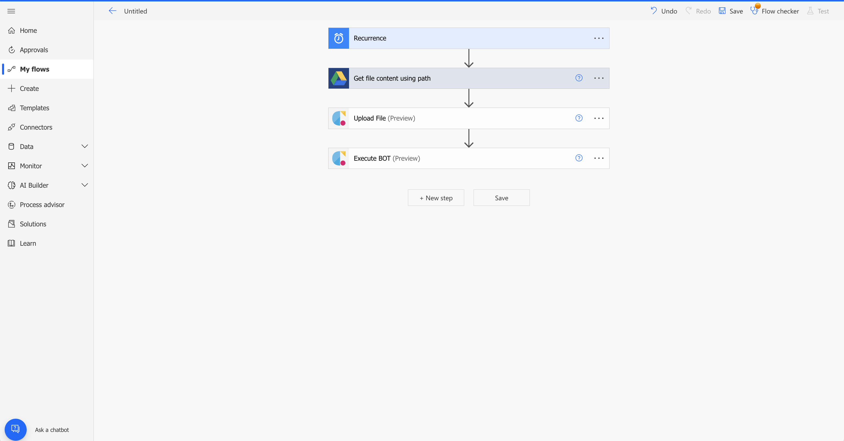 Upload a file downloaded from Google Drive with a BOT | Cloud BOT Docs