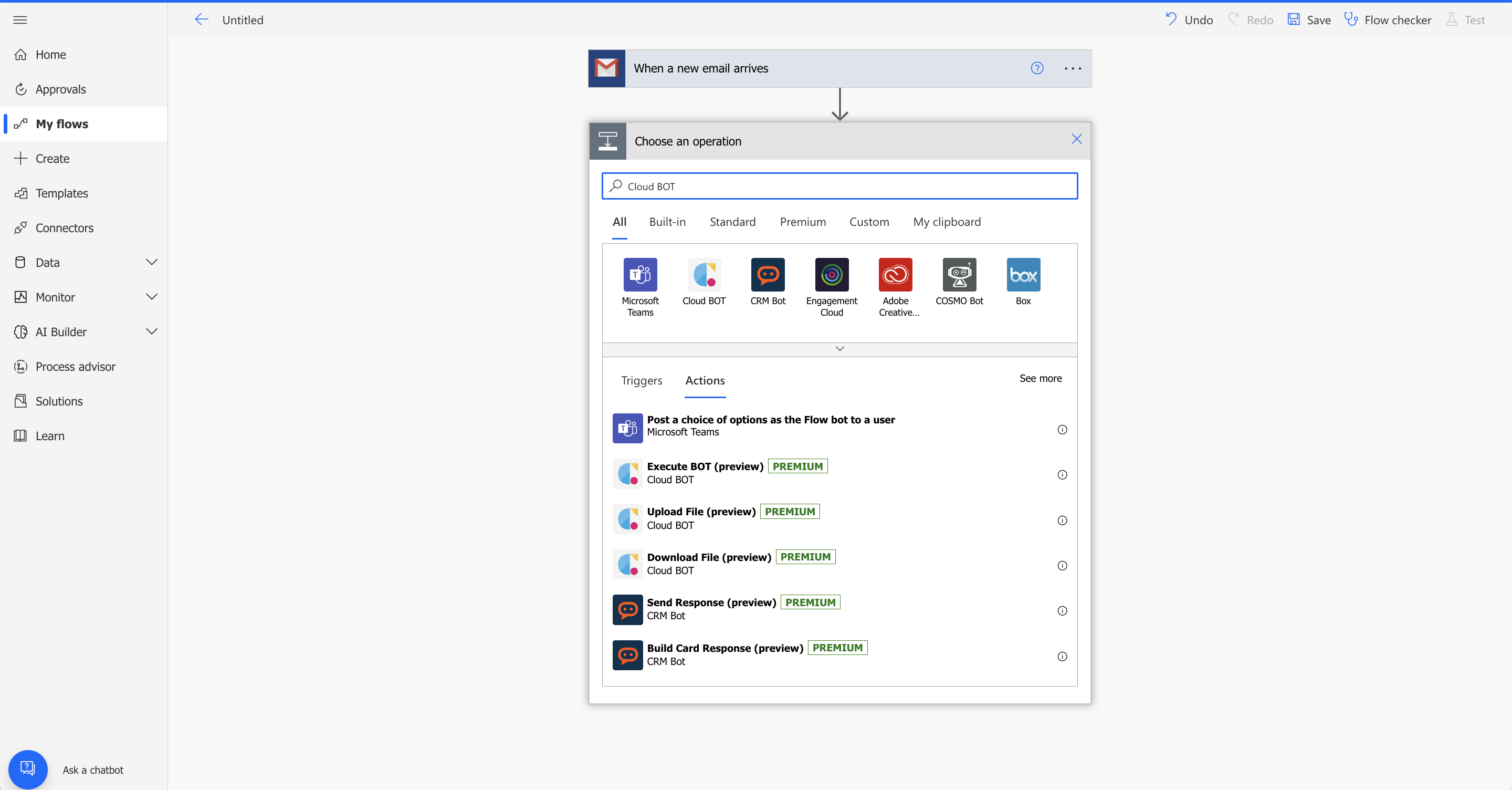 Execute a BOT when receiving a Gmail | Cloud BOT Docs