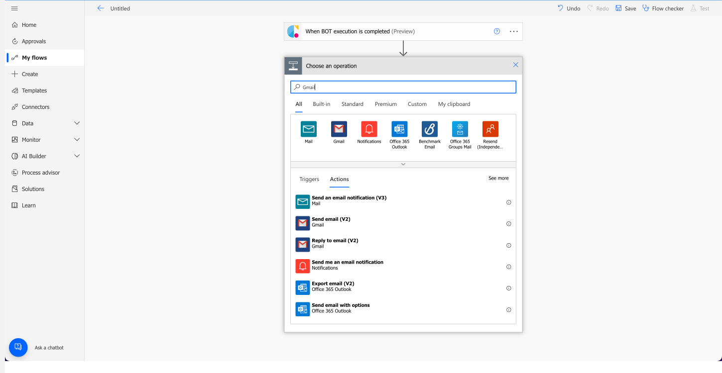 Notifying by Gmail when BOT execution ends | Cloud BOT Docs