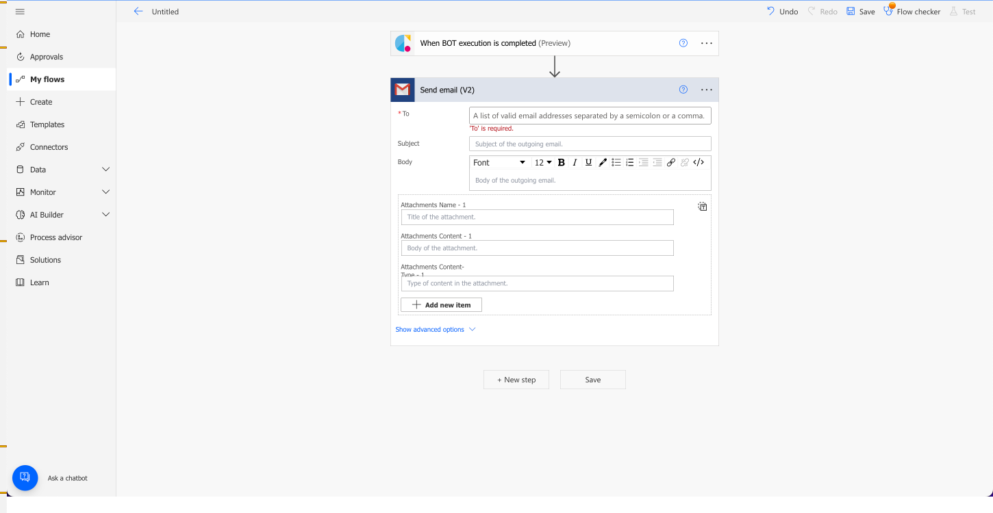 Notifying by Gmail when BOT execution ends | Cloud BOT Docs